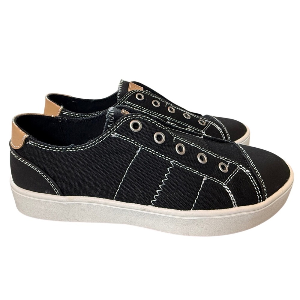 Spenco Womens Black‎ Canvas Slip On Orthodic Sneakers Comfort Shoes Size 6.5